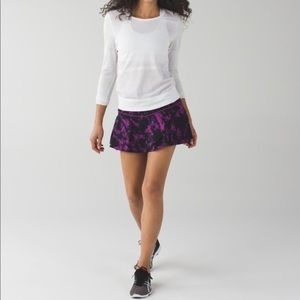 Purple and black tie die running skirt. Lululemon.